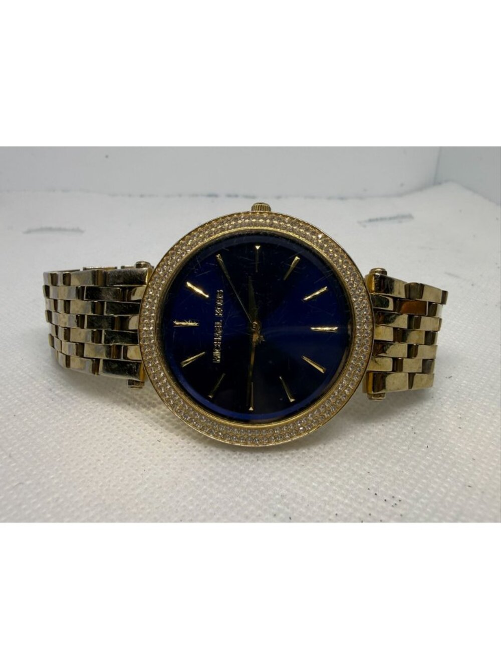 Michael Kors Darci MK3406 Women Gold-Tone Crystal Bezel Blue Dial Watch - Picture 9 of 12
